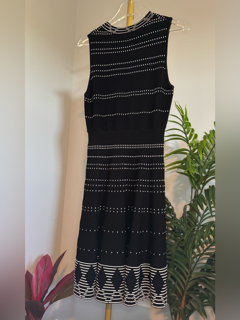 kate spade Black Midi Dress with White Accent Pattern - Picture 8 of 15